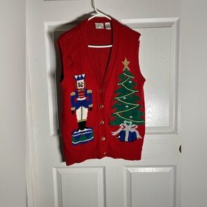 Festive Red Christmas Sweater Vest